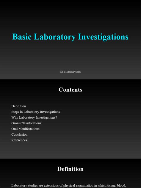 laboratory investigations pdf